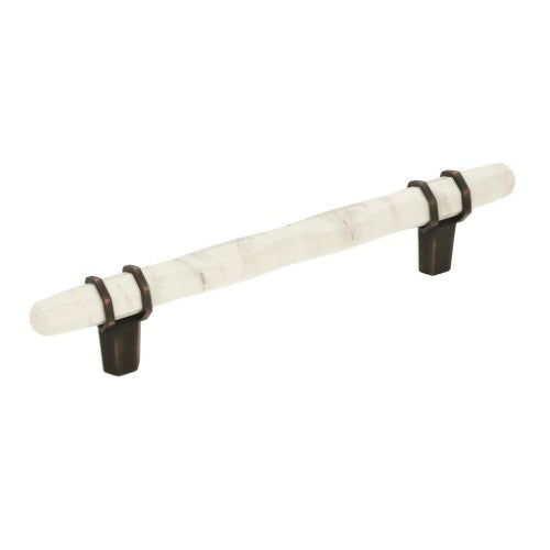 Carrione Zinc Marble White / Oil Rubbed Bronze Cabinet Pull 4