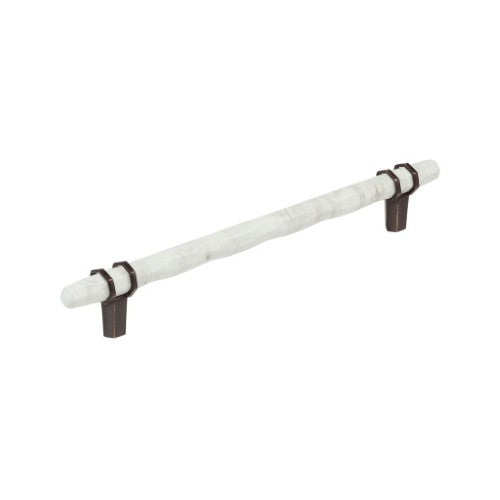 Carrione Zinc Marble White / Oil Rubbed Bronze Cabinet Pull 2