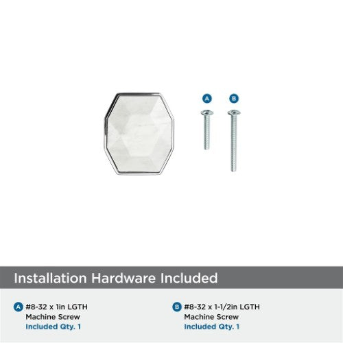 Carrione Zinc Marble White / Polished Chrome Cabinet Knob 5