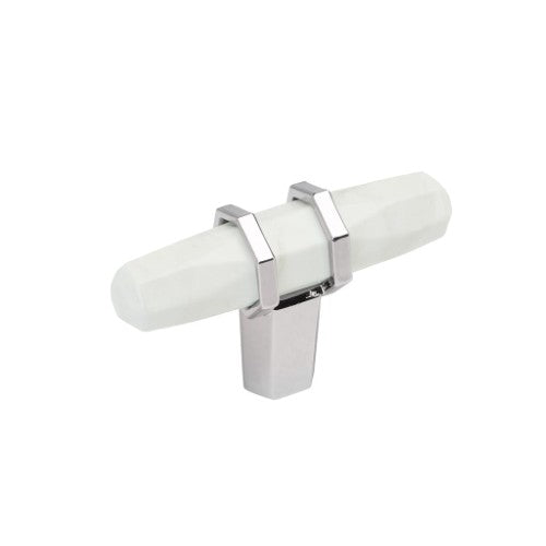 Carrione Zinc Marble White / Polished Chrome Cabinet Knob 2