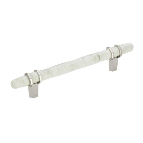 Carrione Zinc Marble White / Polished Nickel Cabinet Pull 4
