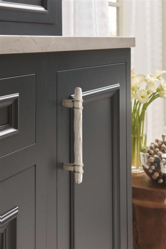 Carrione Zinc Marble White / Satin Nickel Cabinet Pull 23