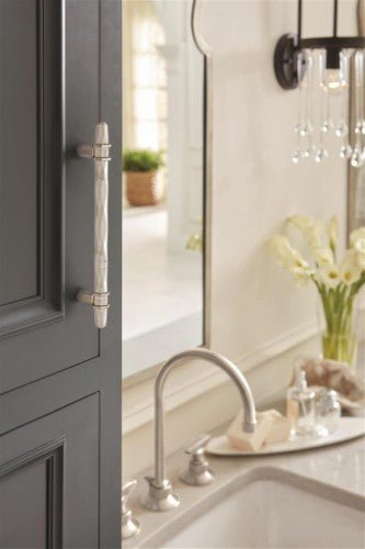 Carrione Zinc Marble White / Satin Nickel Cabinet Pull 29
