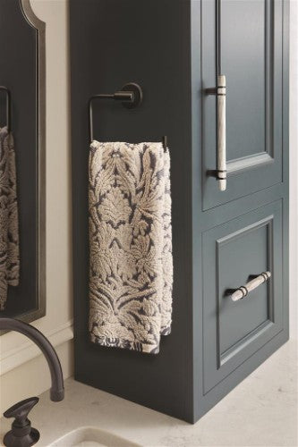 Arrondi Stainless Steel Matte Black Towel Ring 8