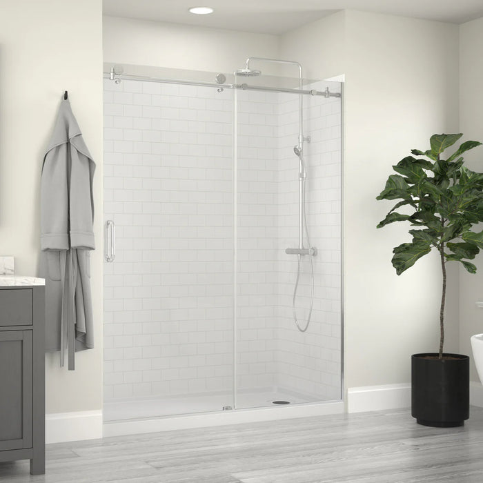 Marina Glass & Aluminum Silver Shower Door Silver 4