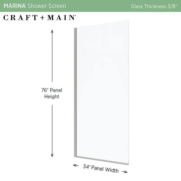 Marina Glass & Aluminum Brushed Nickel Shower Door Brushed Nickel 2