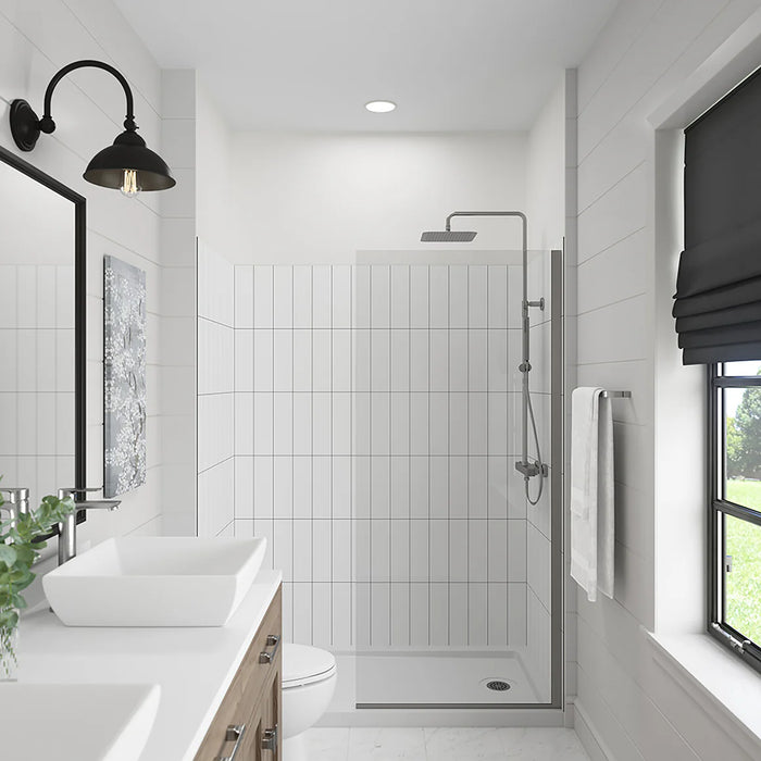Marina Glass & Aluminum Brushed Nickel Shower Door Brushed Nickel 4