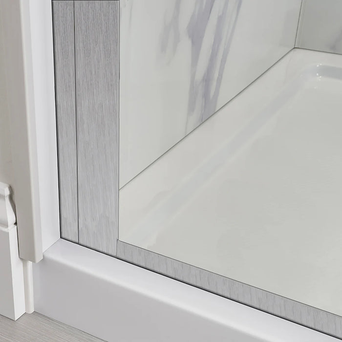 Marina Glass & Aluminum Brushed Nickel Shower Door Brushed Nickel 3