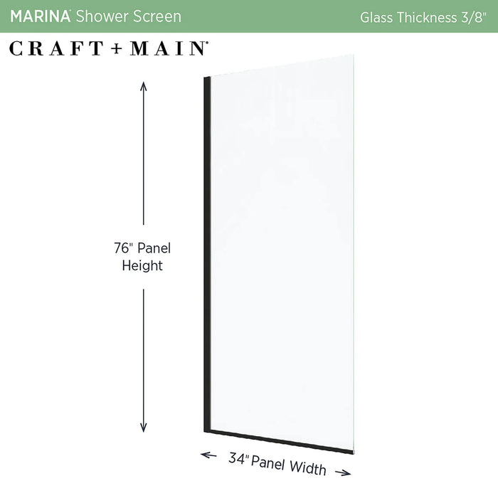 Marina Glass & Aluminum Matte Black Shower Door Matte Black 2