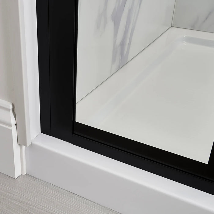 Marina Glass & Aluminum Matte Black Shower Door Matte Black 3