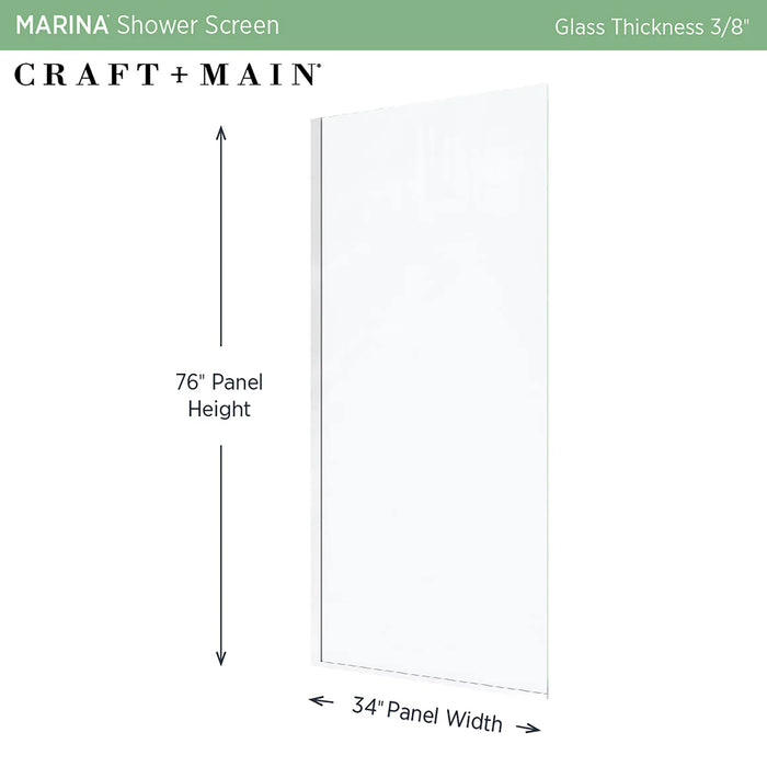 Marina Glass & Aluminum Silver Shower Door Silver 2