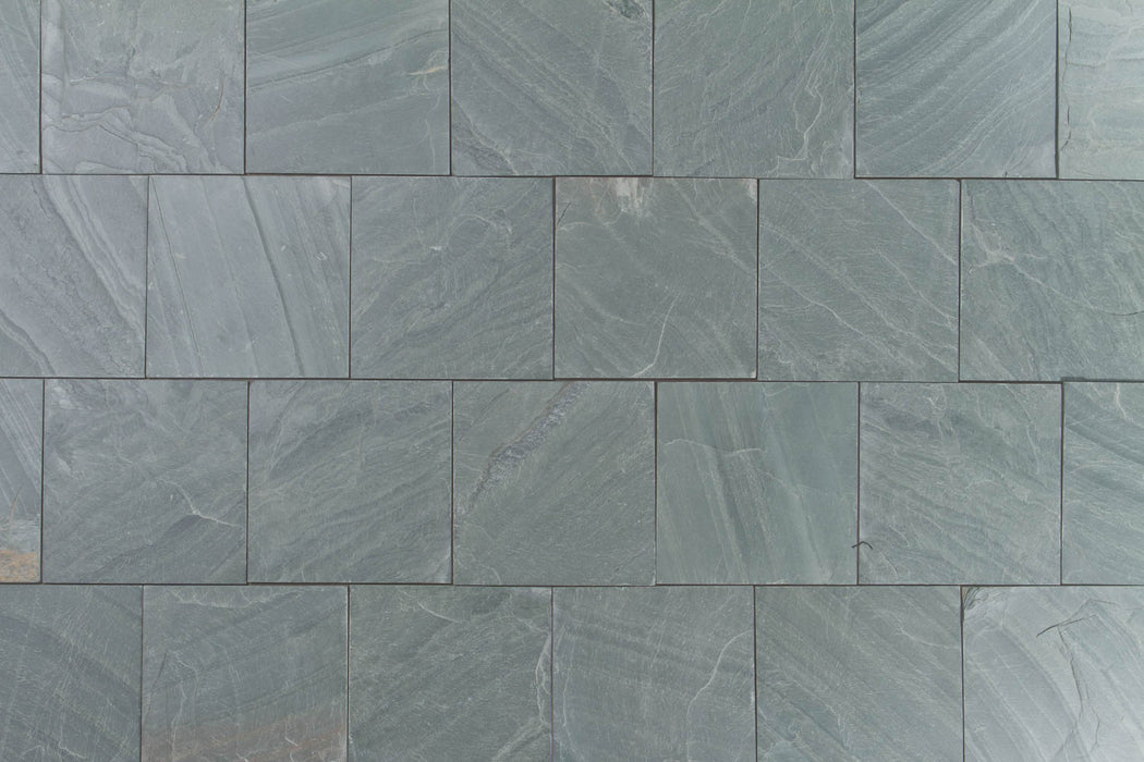 Full Tile Sample - Marsh Green Slate Tile - 12" x 12" x 3/8" - 9/16" Natural Cleft