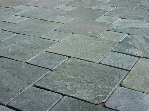 Full Tile Sample - Marsh Green Slate Tile - 16" x 16" x 1/2" - 11/16" Tumbled