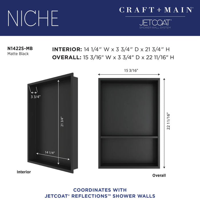 Stainless Steel Matte Black Shower Niche Matte Black 5