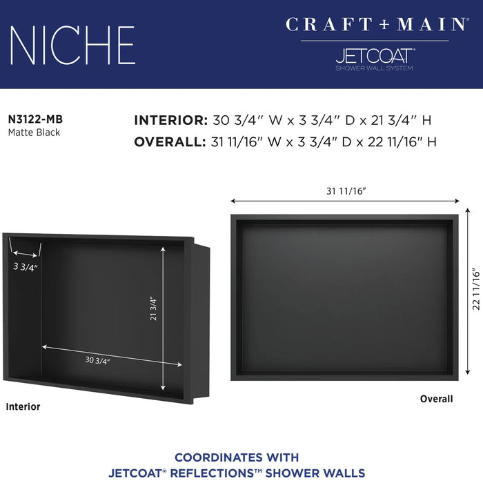 Stainless Steel Matte Black Shower Niche Matte Black 5