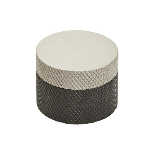 Transcendent Aluminum Matte Black / Silver Champagne Cabinet Knob 1
