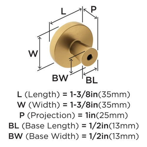 Mergence Zinc Matte Black / Champagne Bronze Cabinet Knob 2