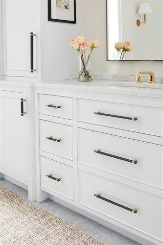 Mulino Zinc Matte Black / Champagne Bronze Cabinet Pull 18