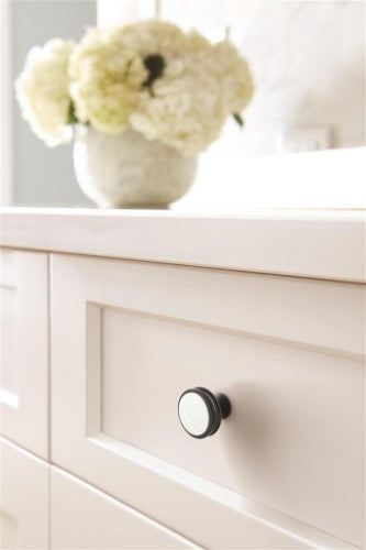 Oberon Zinc & Acrylic Matte Black / Frosted Acrylic Cabinet Knob 4