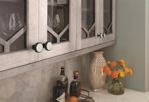Oberon Zinc & Acrylic Matte Black / Frosted Acrylic Cabinet Knob 5