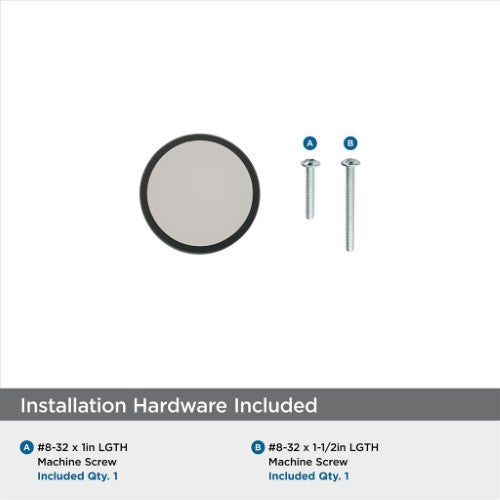 Oberon Zinc & Acrylic Matte Black / Frosted Acrylic Cabinet Knob 8