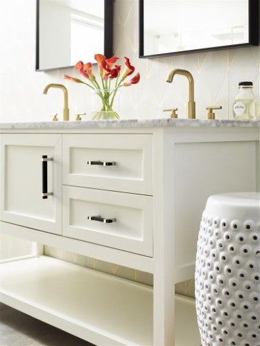 Mulino Zinc Matte Black / Golden Champagne Cabinet Pull 17