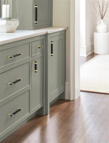 Mulino Zinc Matte Black / Golden Champagne Cabinet Pull 16