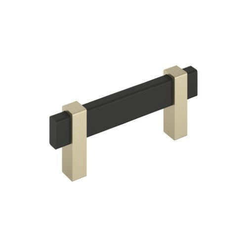 Mulino Zinc Matte Black / Golden Champagne Cabinet Pull 1