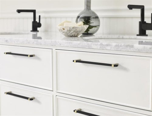 Mulino Zinc Matte Black / Golden Champagne Cabinet Pull 22