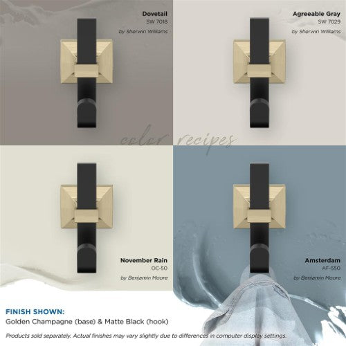 Burbank Zinc Matte Black / Golden Champagne Hook 7