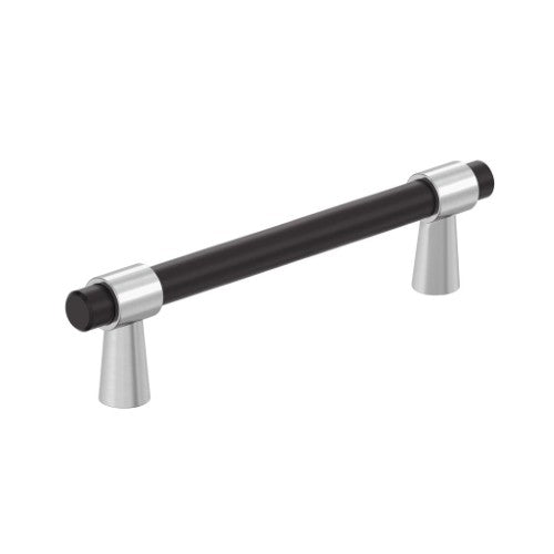 Mergence Zinc Matte Black / Polished Chrome Cabinet Pull 5