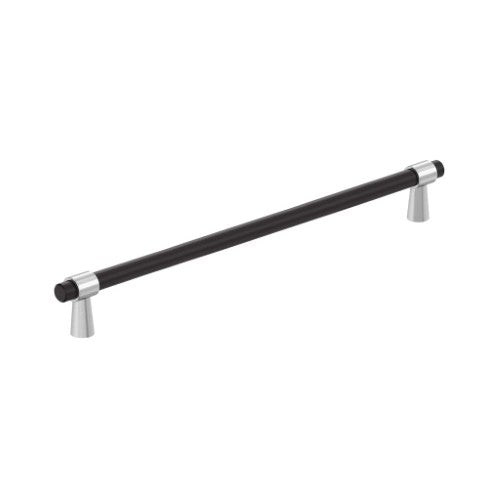 Mergence Zinc Matte Black / Polished Chrome Cabinet Pull 8