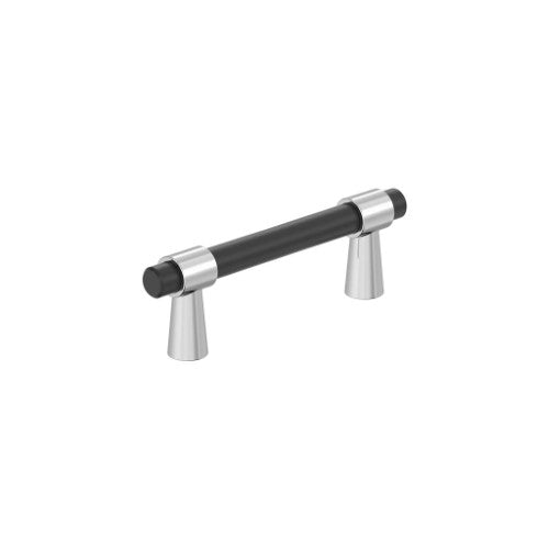 Mergence Zinc Matte Black / Polished Chrome Cabinet Pull 1