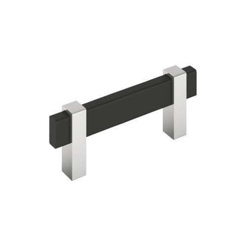 Mulino Zinc Matte Black / Polished Chrome Cabinet Pull 1