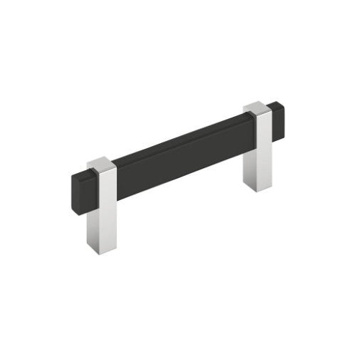 Mulino Zinc Matte Black / Polished Chrome Cabinet Pull 2