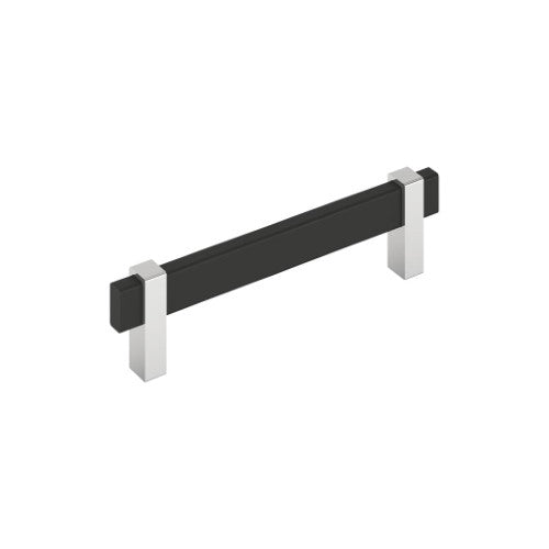 Mulino Zinc Matte Black / Polished Chrome Cabinet Pull 3