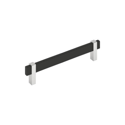 Mulino Zinc Matte Black / Polished Chrome Cabinet Pull 4