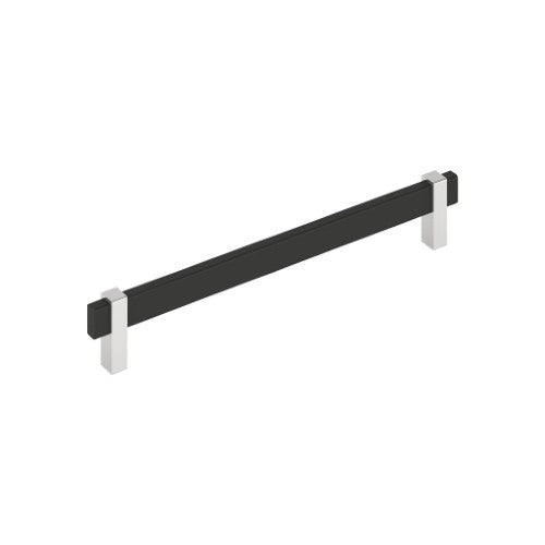 Mulino Zinc Matte Black / Polished Chrome Cabinet Pull 6