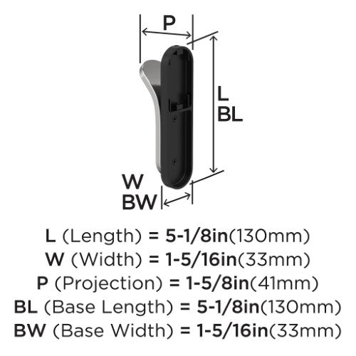 Unison Zinc Matte Black / Polished Chrome Hook 2