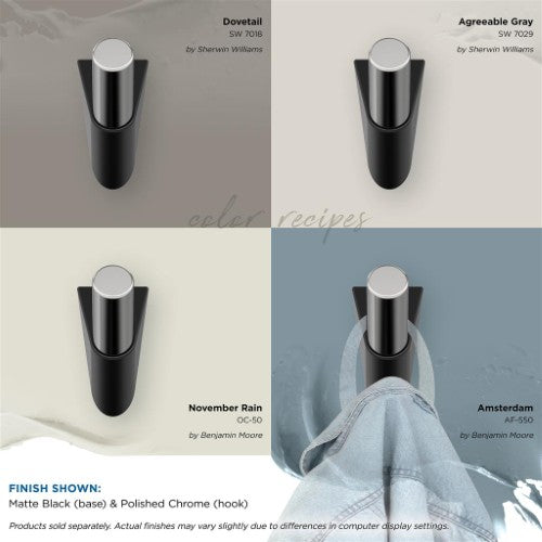 Acclivity Zinc Matte Black / Polished Chrome Hook 4
