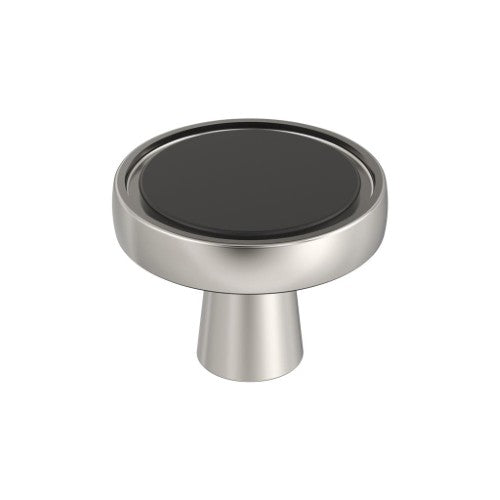 Mergence Zinc Matte Black / Polished Nickel Cabinet Knob 1