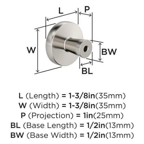 Mergence Zinc Matte Black / Polished Nickel Cabinet Knob 2