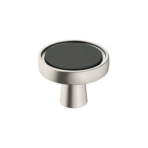 Mergence Zinc Matte Black / Satin Nickel Cabinet Knob 1