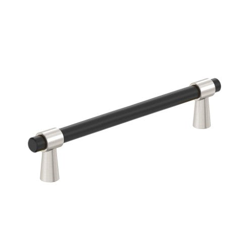Mergence Zinc Matte Black / Satin Nickel Cabinet Pull 6