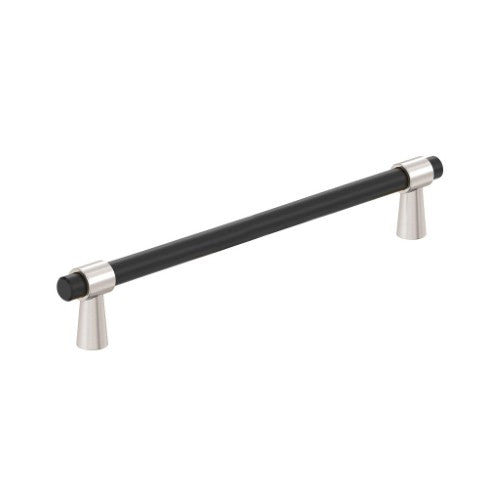Mergence Zinc Matte Black / Satin Nickel Cabinet Pull 7