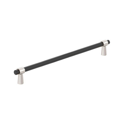 Mergence Zinc Matte Black / Satin Nickel Cabinet Pull 8