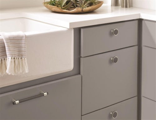 Mergence Zinc Matte Black / Satin Nickel Cabinet Pull 20