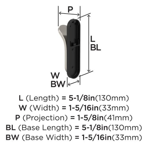 Unison Zinc Matte Black / Satin Nickel Hook 2