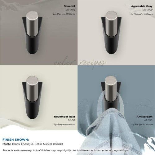 Acclivity Zinc Matte Black / Satin Nickel Hook 4