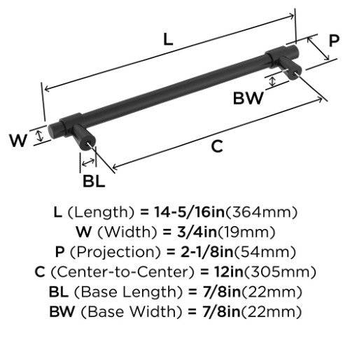 Destine Zinc Matte Black Appliance Pull 3